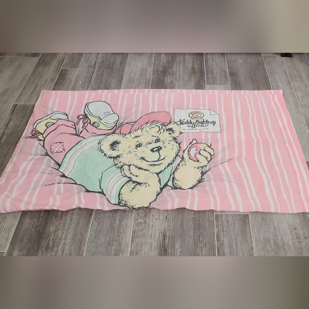Vintage Primrose teddy nightcap and friends pillowcase